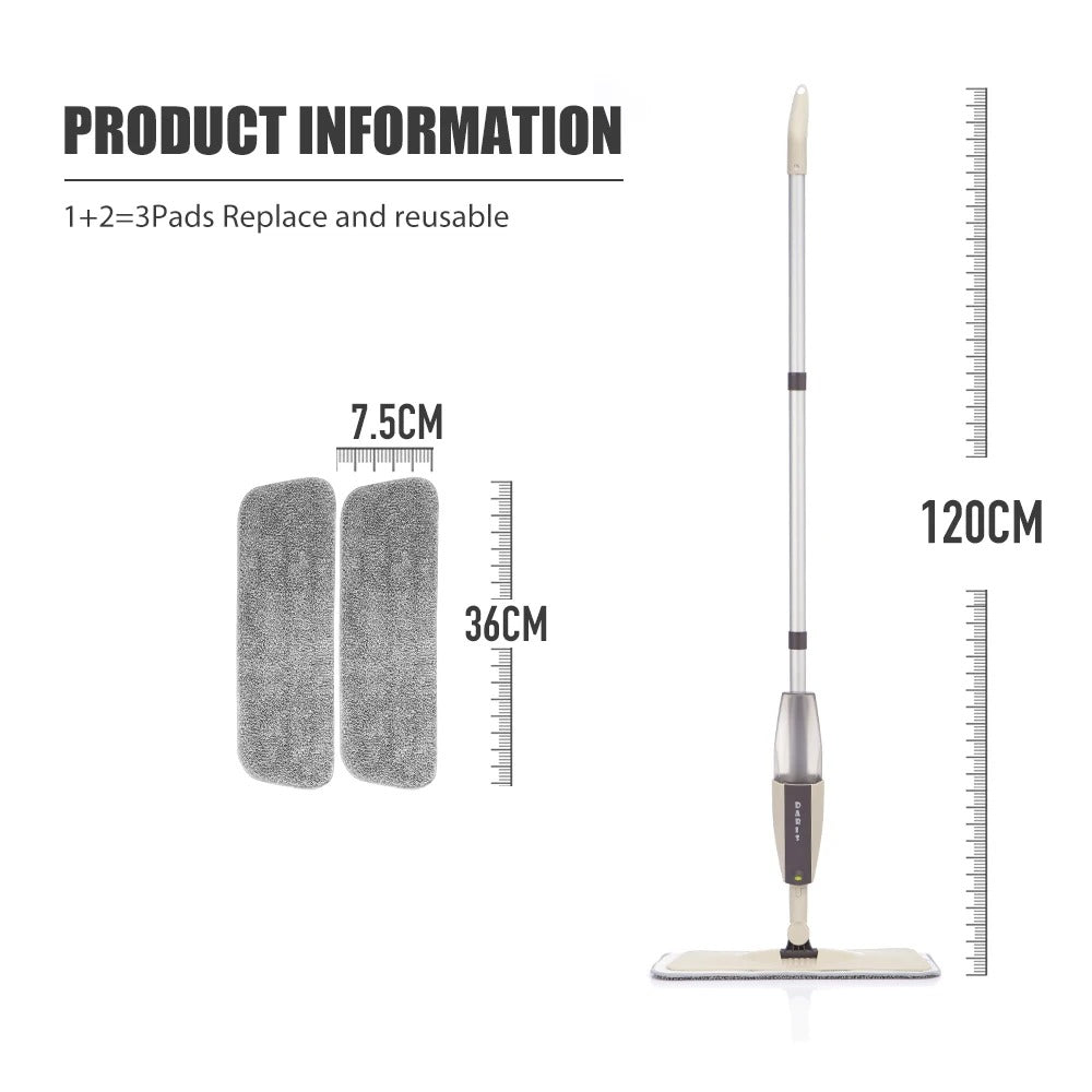 2-in-1 Spray Mop – Refillable Water Spray Floor Cleaner with Microfiber Pad