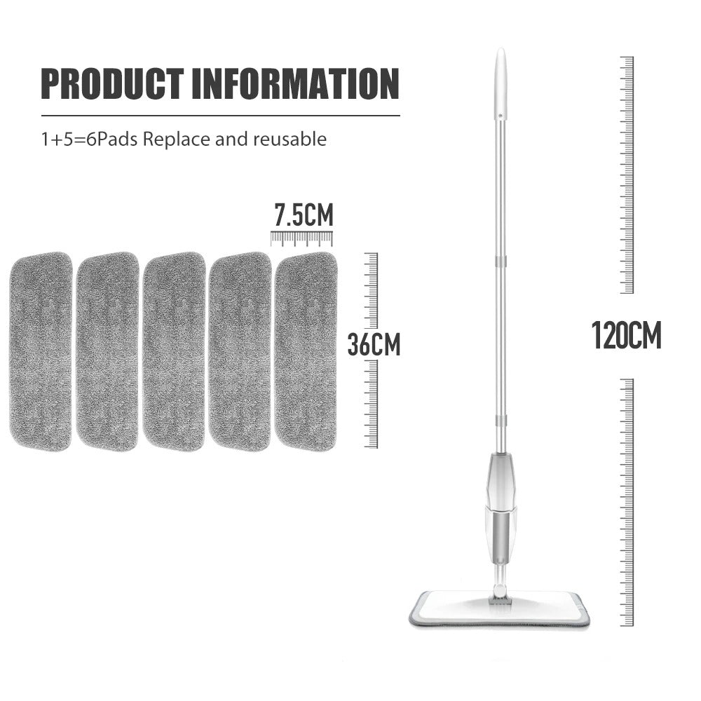 2-in-1 Spray Mop – Refillable Water Spray Floor Cleaner with Microfiber Pad