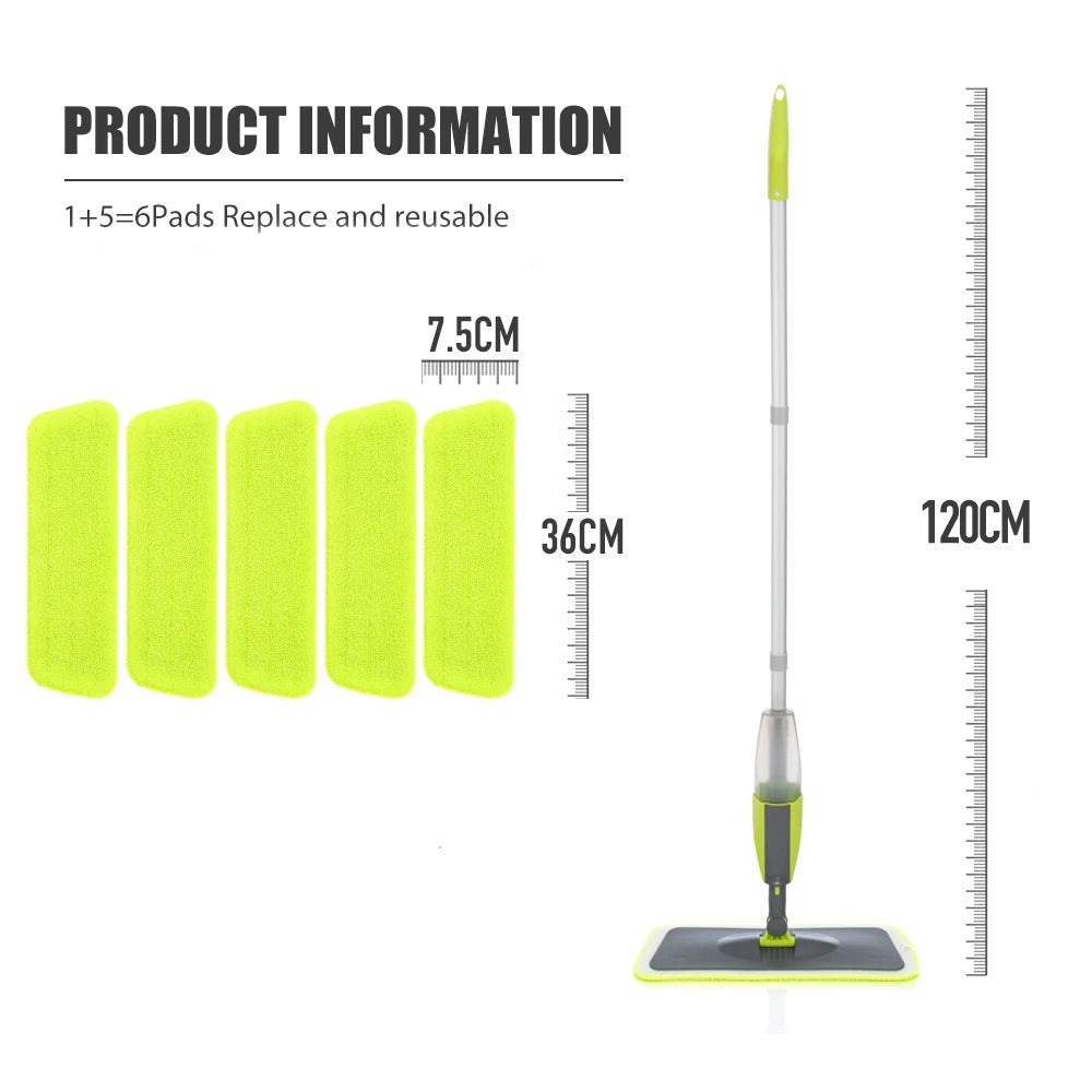 2-in-1 Spray Mop – Refillable Water Spray Floor Cleaner with Microfiber Pad