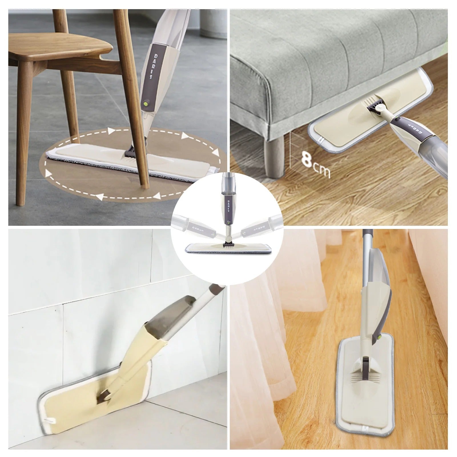 2-in-1 Spray Mop – Refillable Water Spray Floor Cleaner with Microfiber Pad