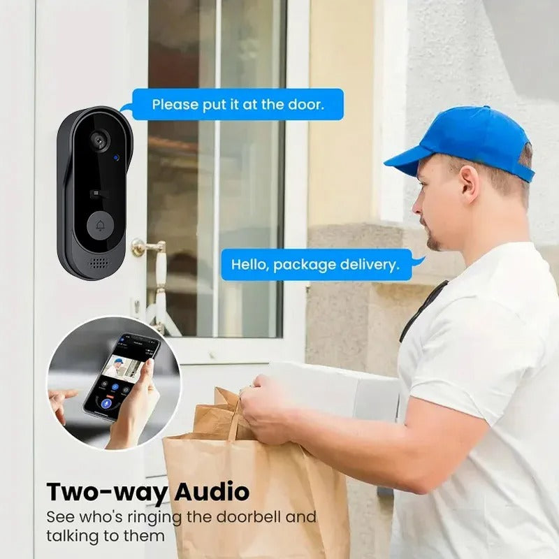 Smart Doorbell Camera – Wireless Video Doorbell with HD Night Vision & Motion Detection