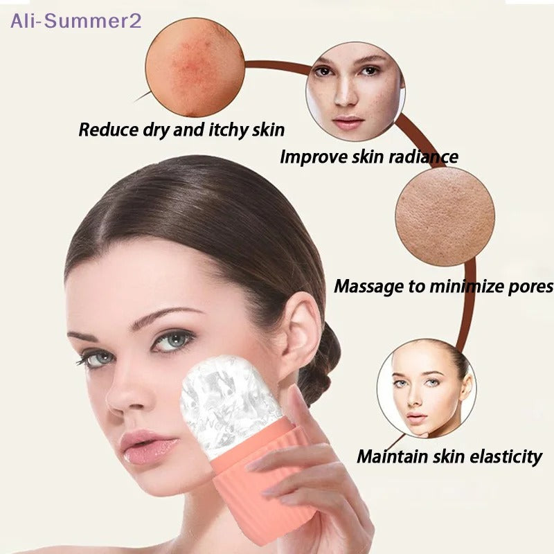 Ice Roller for Face – Cooling Facial Massager for Puffiness, Glow & Skin Refresh