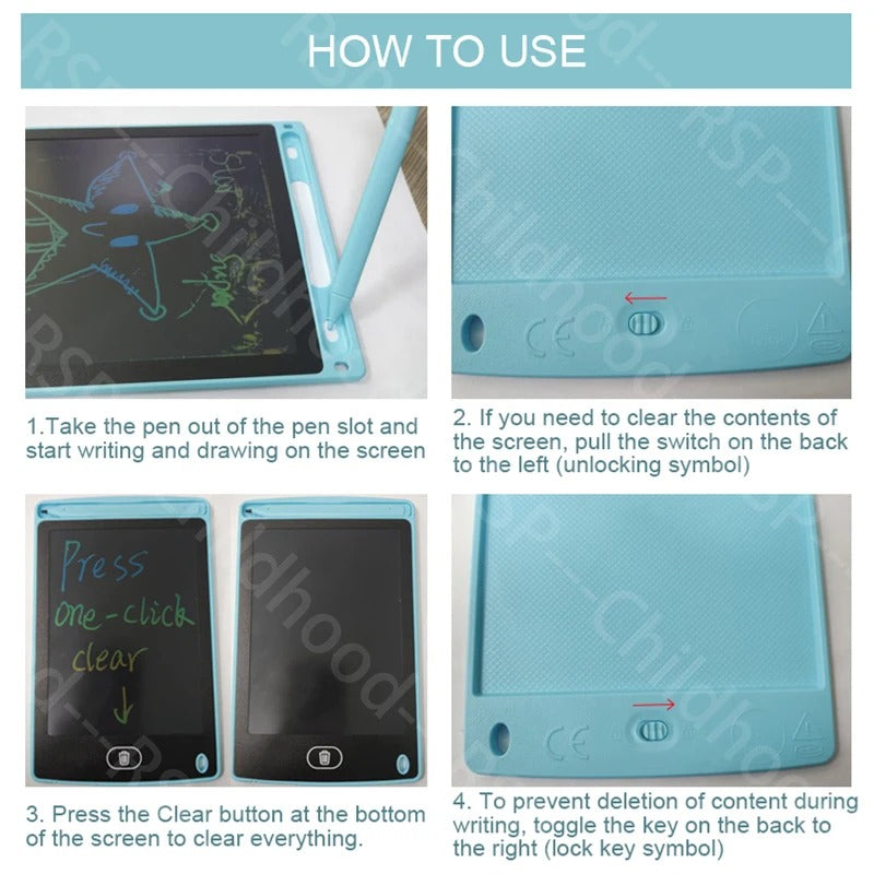 Kids LCD Writing Tablet – Reusable Drawing Board for Learning, Doodling & Creative Play